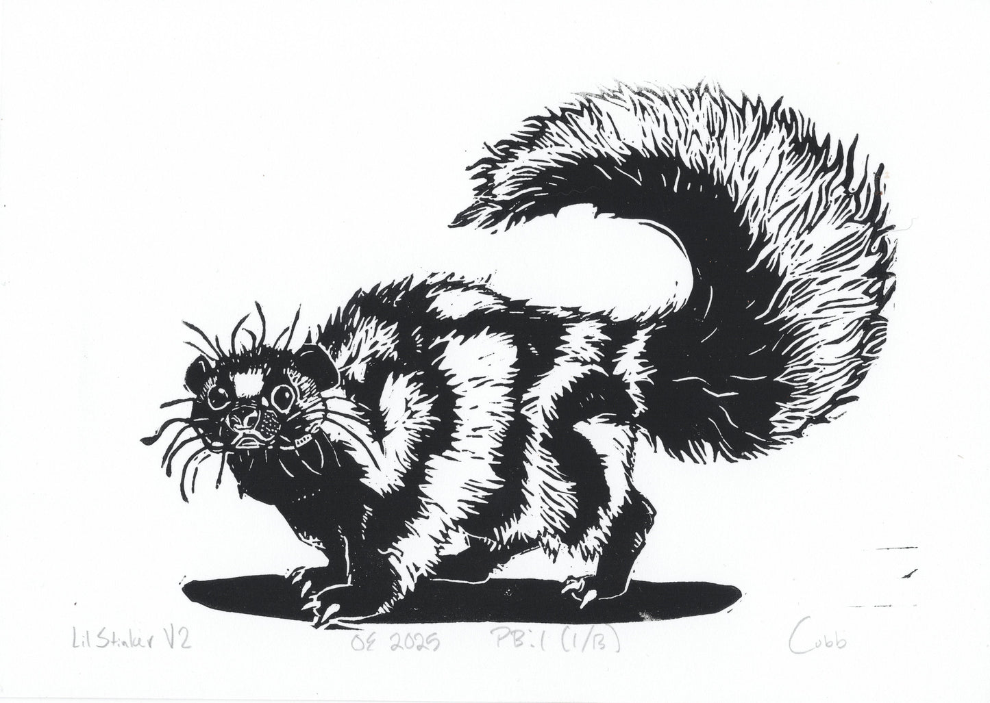 Lil' Stinker Linoleum Print