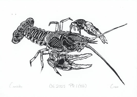 Crawdaddy Linoleum Print