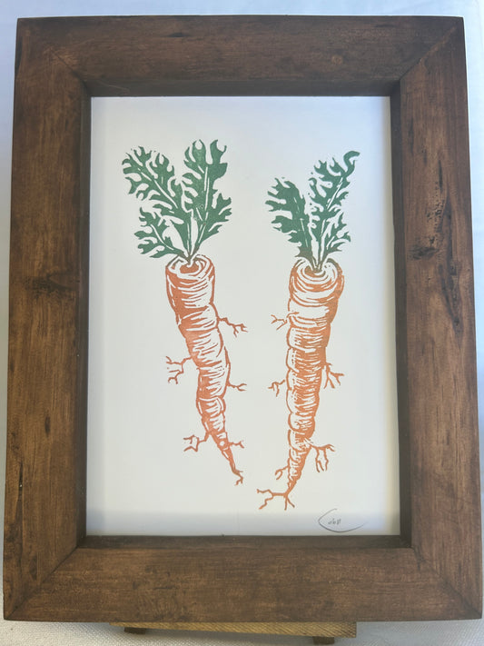 Carrots Linoleum Print