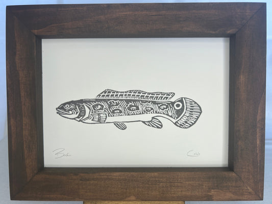 Bowfin Linoleum Print