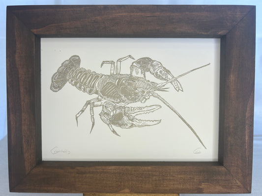 Crawdaddy Linoleum Print