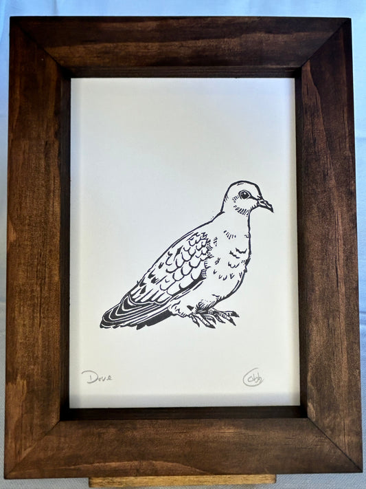 Dove Linoleum Print