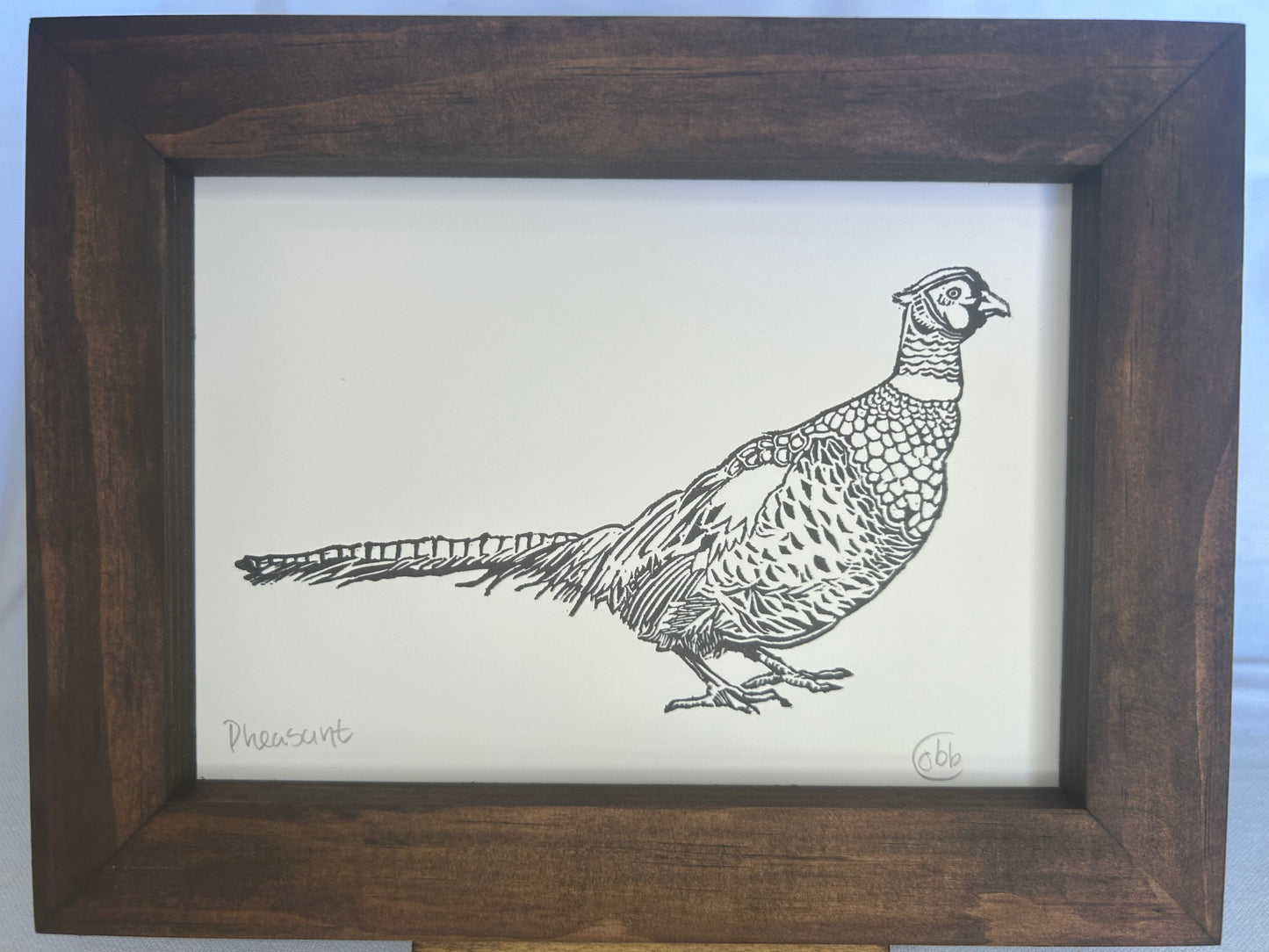 Pheasant Linoleum Print