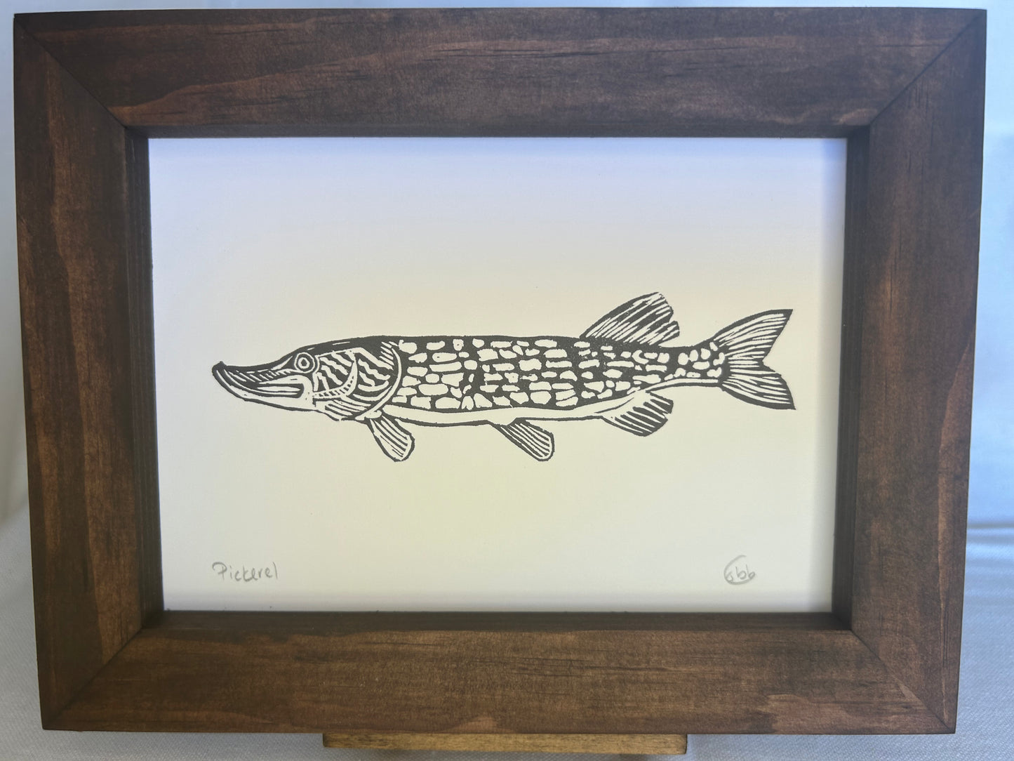 Chain Pickerel Linoleum Print